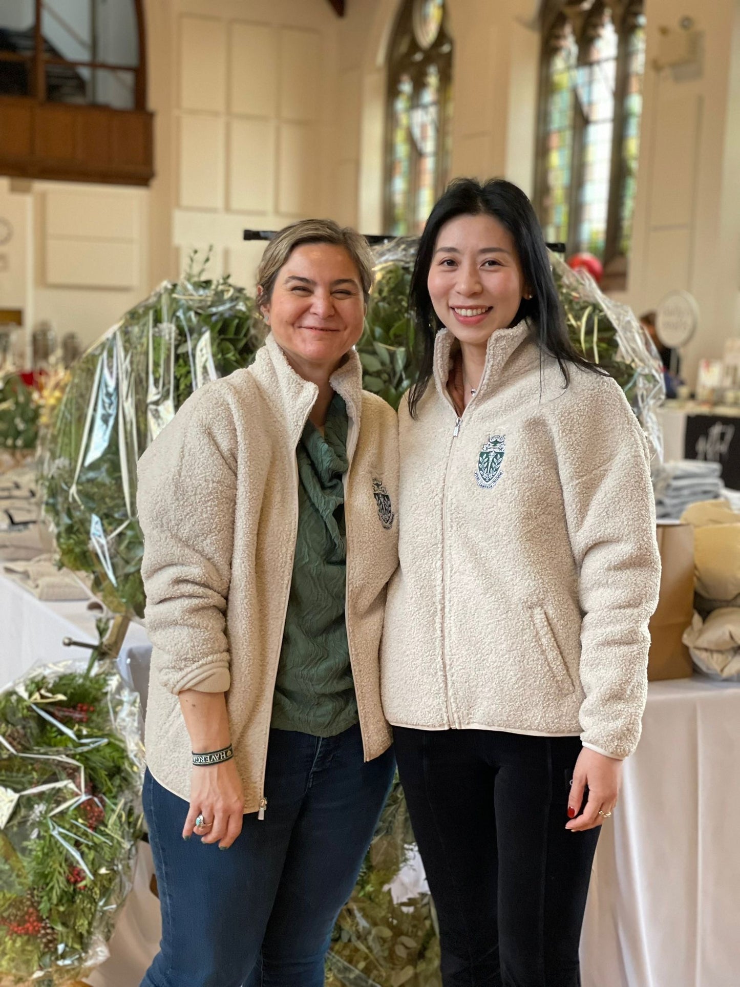 Spiritwear - HC Crest Sara Teddy Sherpa Zip Up Jacket in Bone