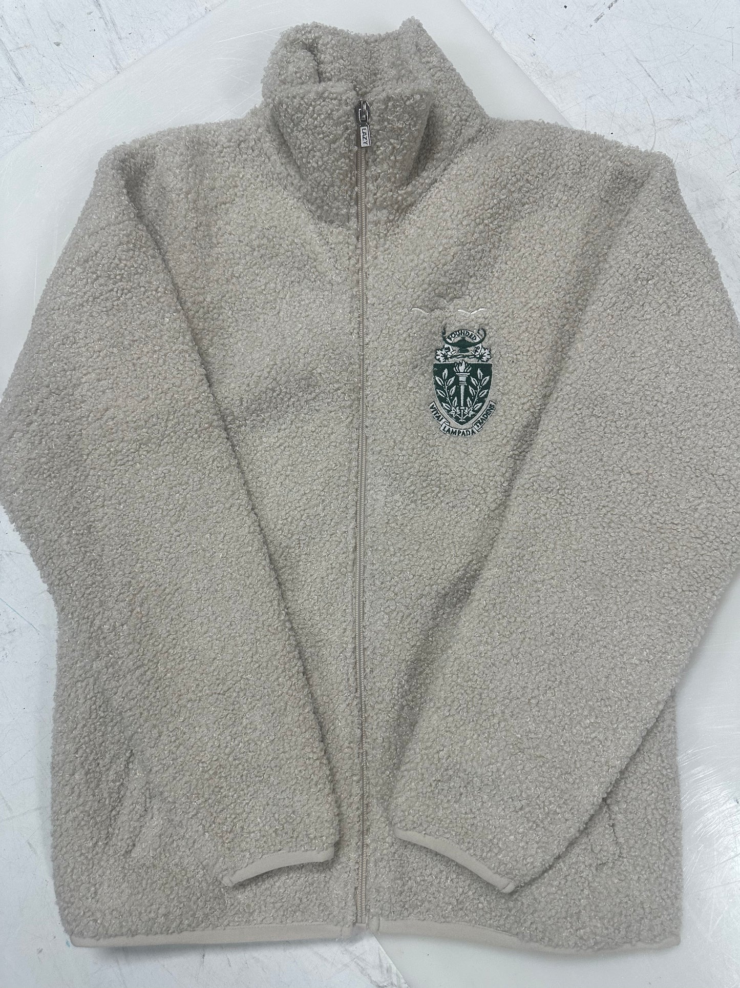Spiritwear - HC Crest Sara Teddy Sherpa Zip Up Jacket in Bone